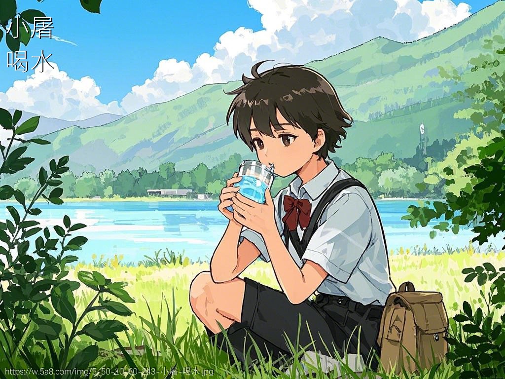 小屠喝水搞笑图片