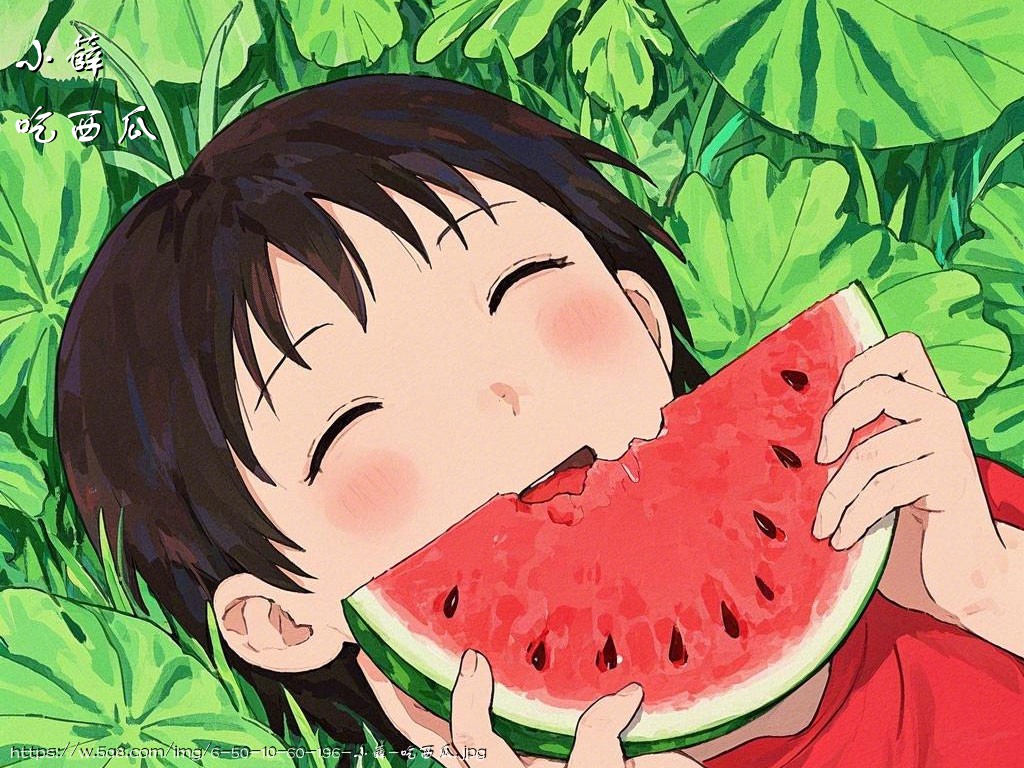 小薛吃西瓜搞笑图片